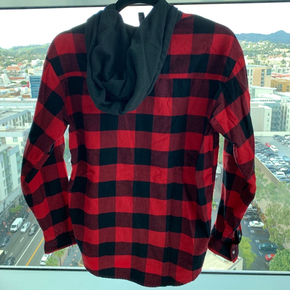 ZIP UP FLANNEL WITH HOOD